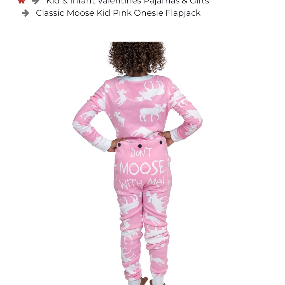 Lazy one Classic‎ Moose Kid Pink Onesie Flapjack 8